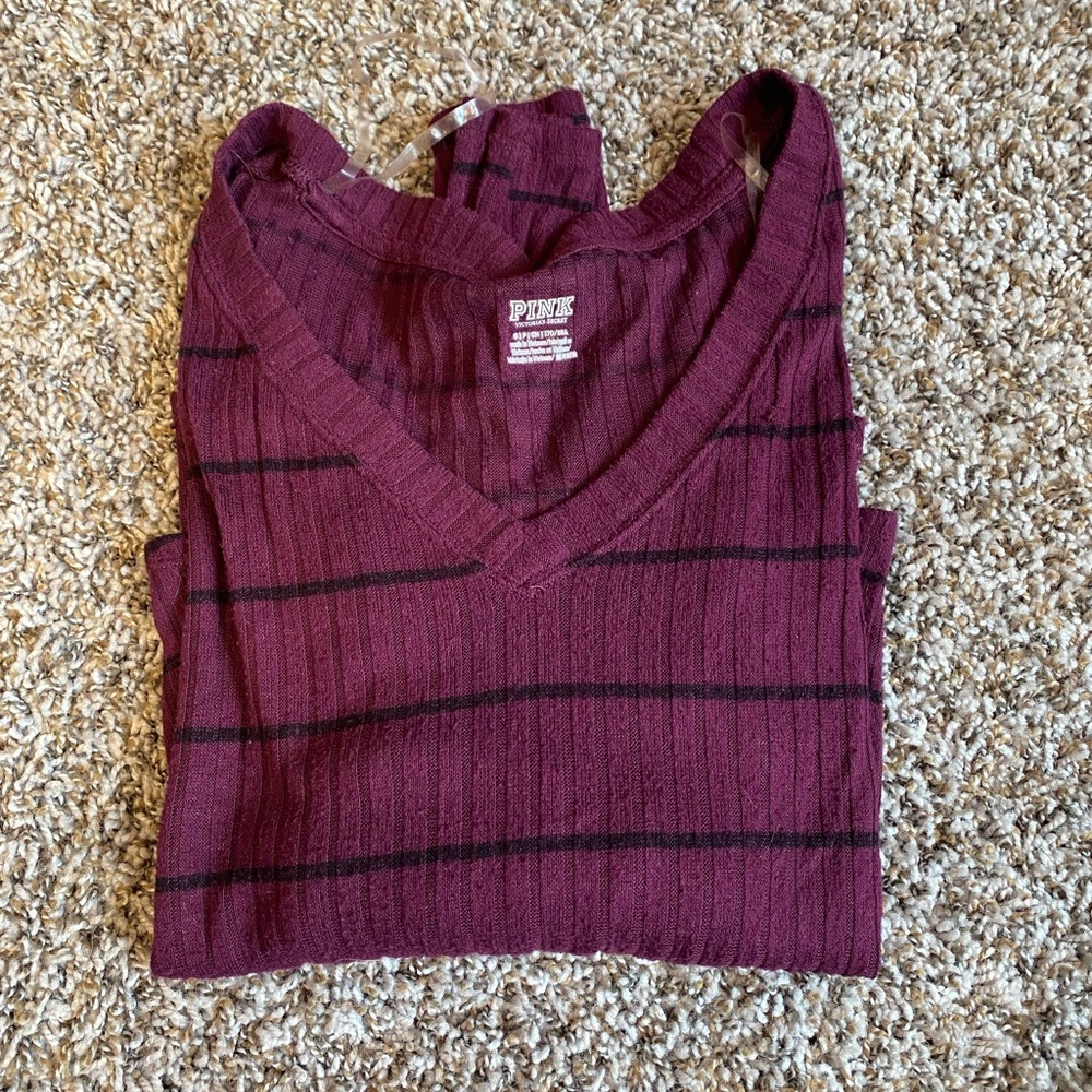 PINK striped thin sweater/cardigan